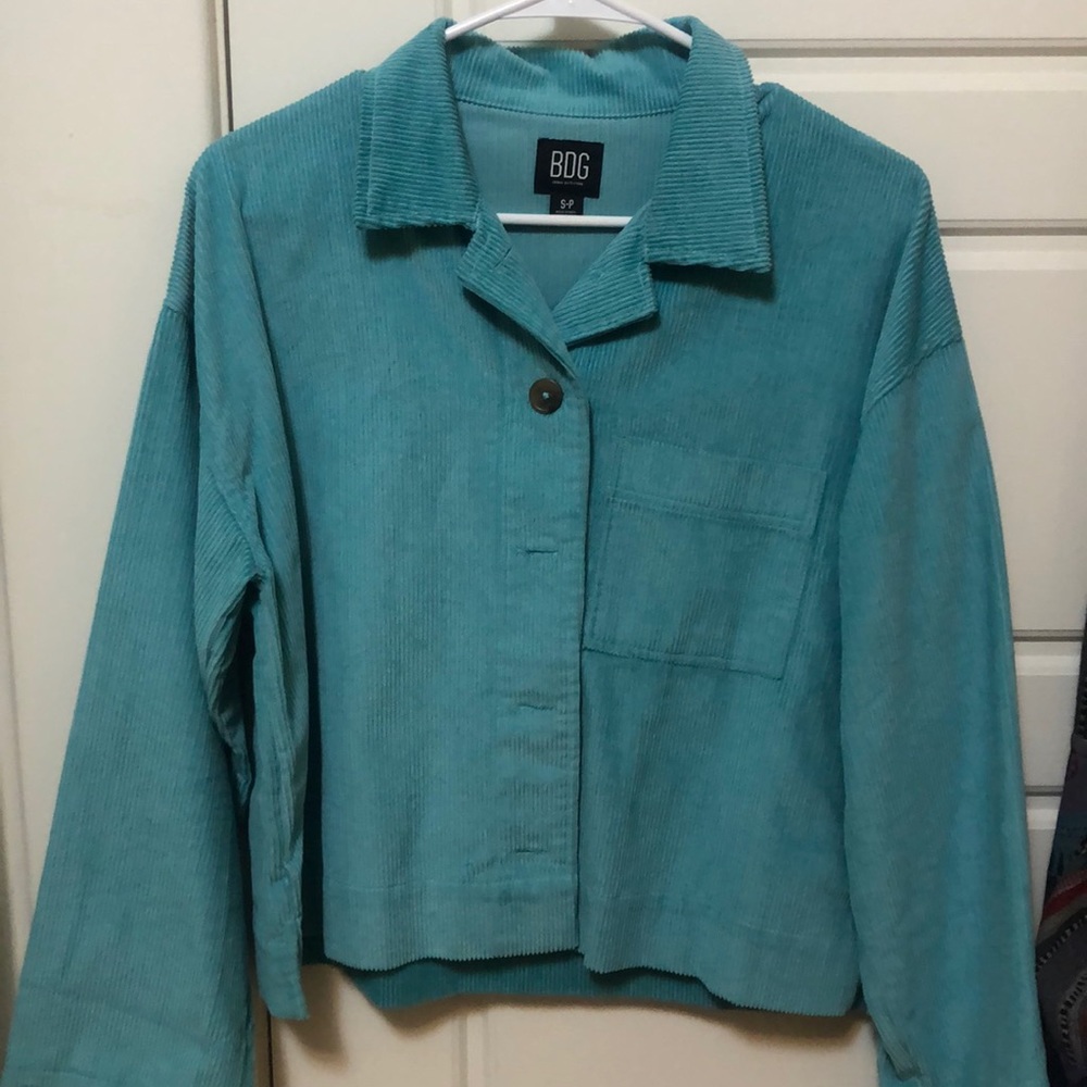turquoise BDG corduroy shirt